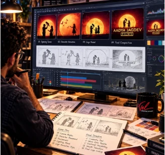 Aadya Jagdev Films — Brand Identity & Logo Animation by Adhav Creative Studio