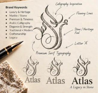 Atlas Marbles — Branding & Logo Design by Adhav Creative Studio