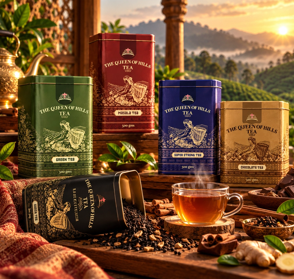The Queen of Hills Tea — Packaging range